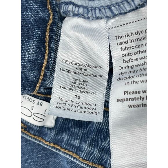 Sofia Vergara Medium Wash Distressed Blue Denim Flare Jeans Women's Size 10 - Picture 9 of 9
